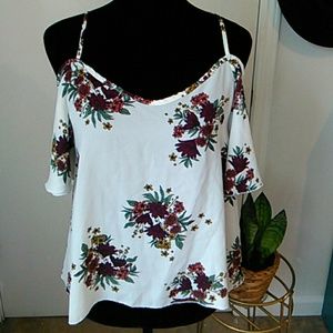 Cold Shoulder Floral Blouse | Size M